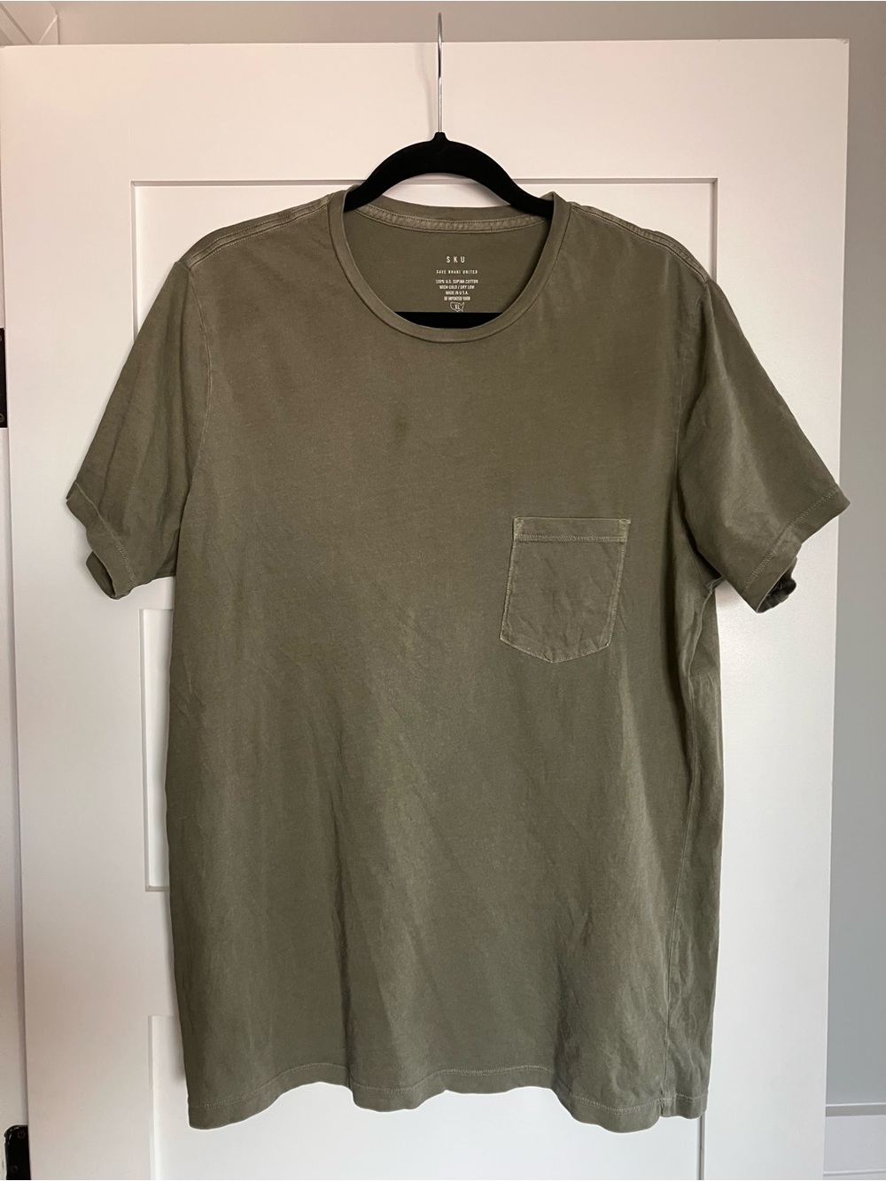 Save Khaki United SKU - Short Sleeve Supima Crew Tee with pocket - Olive